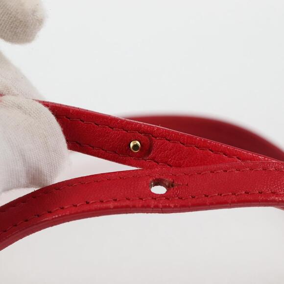 CELINE Trio Shoulder Bag Leather Red Gold - Picture 8 of 12